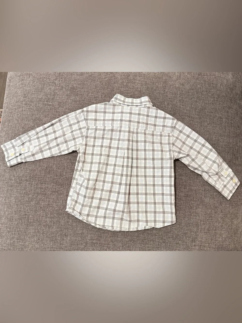 Gymboree Classic Boys' Plaid Button-Down Shirt - White & Brown 18/24m